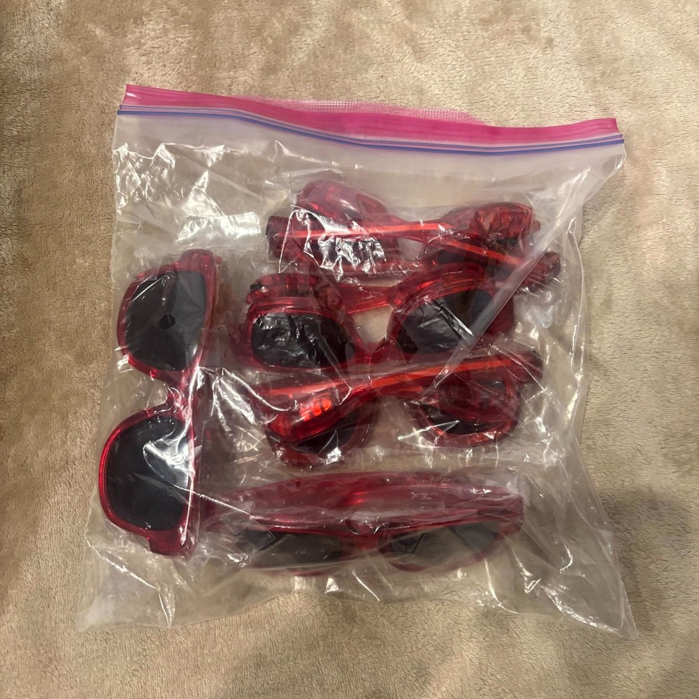 Red LED Sunglasses Lot ~10 Non Working Party Favor Glasses Costume Prop
